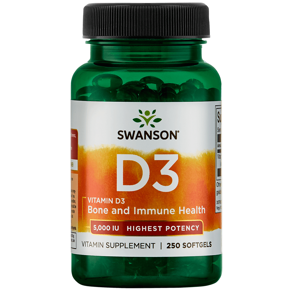 SW Vitamin D3 Highest 5000IU (MCG) 250 SGELS